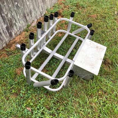 LOT 132: Fishing Rod Cooler Rack with Storage Drawers
