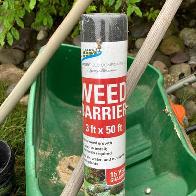 LOT 133: Gardening Tools Including Rakes, Seed Spreader, Ax, Hose and More