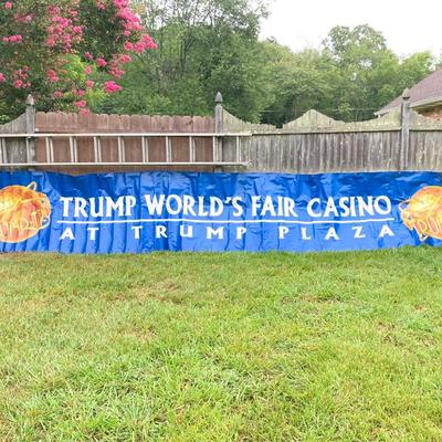 LOT 135: Large Trump World's Fair Casino at Trump Plaza Banner