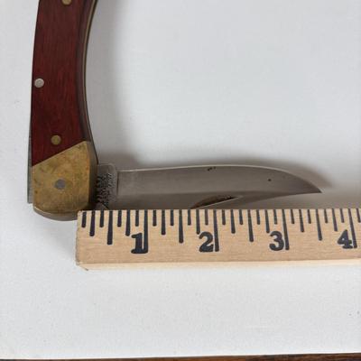 LOT 138: Rodeo Cowboy Belt Buckle w/Leather Belt & Uncle Henry Schrade Pocket Knife