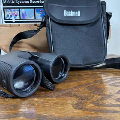 LOT 141: Fishing & More Collection: Bushnell Binoculars Mobile Eyewear Recorder, Fishing Reels, Realistic Weather Band Radio, Wooden...