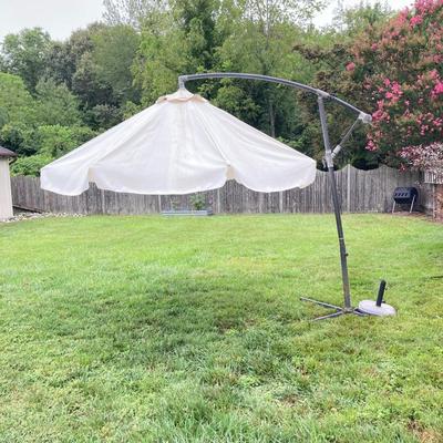 LOT 222: Large Cantilever Umbrella with Base