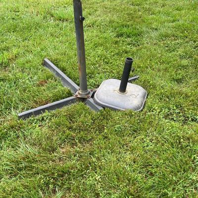 LOT 222: Large Cantilever Umbrella with Base