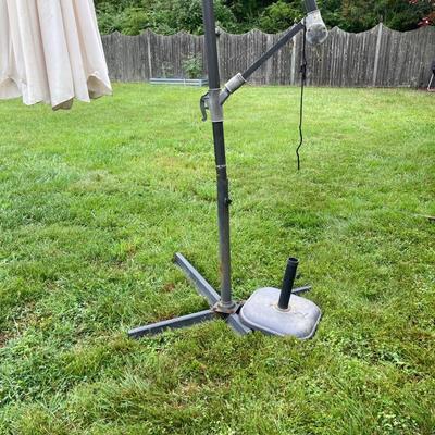 LOT 222: Large Cantilever Umbrella with Base