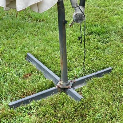 LOT 222: Large Cantilever Umbrella with Base