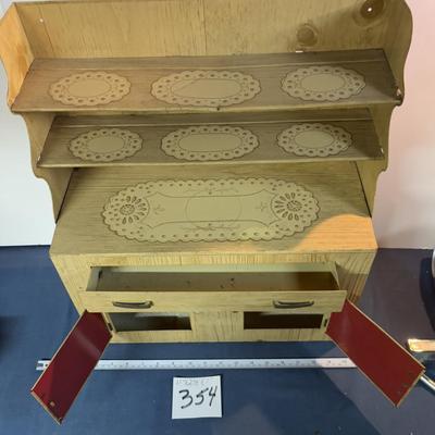 Vintage Metal Kids Kitchen Cabinet
