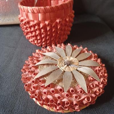 Sale Photo Thumbnail #28: Authentic Strawberry Basket w/ Vintage Fruit Bowl & Canvas