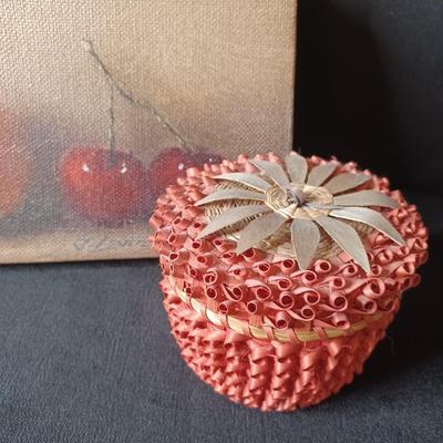 Sale Photo Thumbnail #29: Authentic Strawberry Basket w/ Vintage Fruit Bowl & Canvas