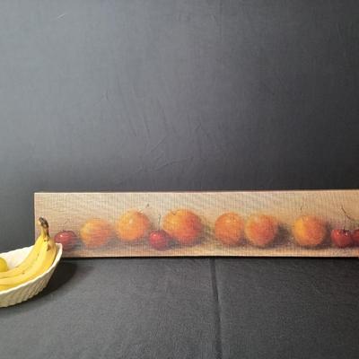 Sale Photo Thumbnail #30: Authentic Strawberry Basket w/ Vintage Fruit Bowl & Canvas