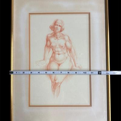 Martha Mayer Erlebacher (American, 1937-2013) Seated Female Nude Drawing, 1965