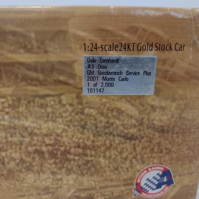 Sale Photo Thumbnail #793: Race Fans Limited Edition Double Plated 24K Gold Dale Earnhardt #3 Oreo GM Goodwrench 2001 Monte Carlo with Original Box