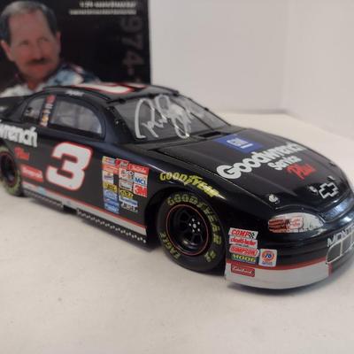 Sale Photo Thumbnail #850: Action Racing Limited Edition AUTOGRAPHED! Dale Earnhardt 25th Anniversary #3 GM Goodwrench 1999 Monte Carlo Coin Bank with Original Box
