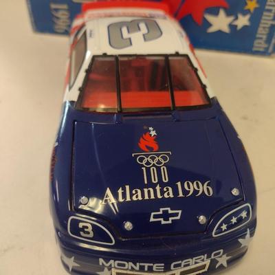 Sale Photo Thumbnail #1038: Set of Three Dale Earnhardt 1996 Atlanta Olympics NASCAR Die Cast Mom n- Pops, Food City, and Snap-On Monte Carlo in Original Boxes
