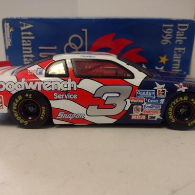 Sale Photo Thumbnail #1039: Set of Three Dale Earnhardt 1996 Atlanta Olympics NASCAR Die Cast Mom n- Pops, Food City, and Snap-On Monte Carlo in Original Boxes