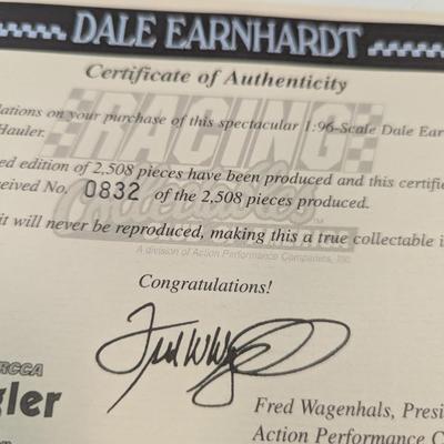 Sale Photo Thumbnail #1220: NASCAR Wrangler Racing Dale Earnhardt #3 Hauler #0832/2508 With COA