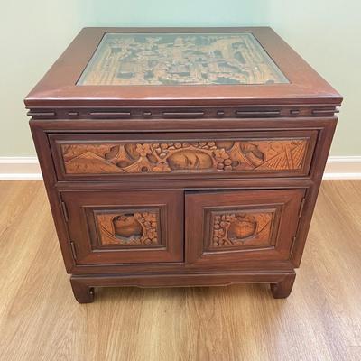 Ornate Solid Wood Relief Cabinet (DR-SS)