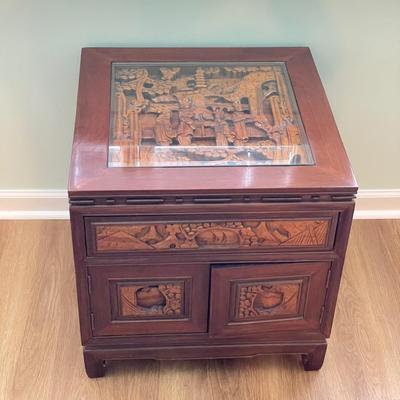 Ornate Solid Wood Relief Cabinet (DR-SS)