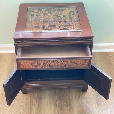 Ornate Solid Wood Relief Cabinet (DR-SS)