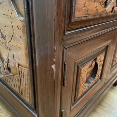 Ornate Solid Wood Relief Cabinet (DR-SS)