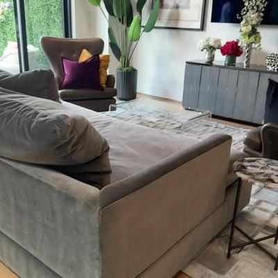 Mitchell Gold+Bob Williams Granite Velvet Sofa - L8’ x D4’4” x W4’6”