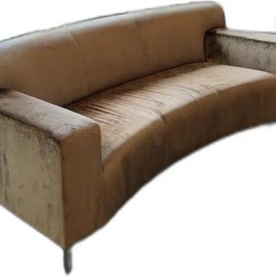 Mitchell Gold+Bob Williams Curved Bronze Velvet Sofa - L6’8” x D31” x H30”