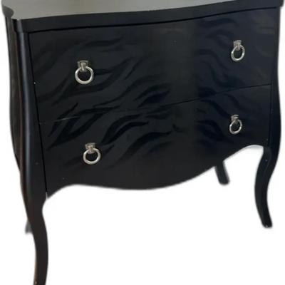 Coaster Fine Furniture - Modern Black Zebra Stripe Lacquer Bombe Chest