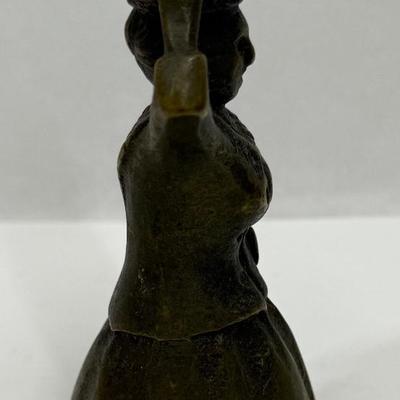 Sale Photo Thumbnail #178: Heavy Brass or Bronze Bell Lady with Pail or Bucket on her head.