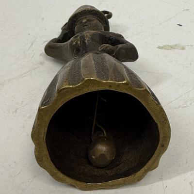 Sale Photo Thumbnail #175: Heavy Brass or Bronze Bell Lady with Pail or Bucket on her head.