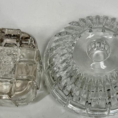 Sale Photo Thumbnail #476: Square one is glass, round one is crystal.. In good condition.
