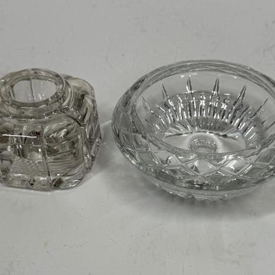 Sale Photo Thumbnail #477: Square one is glass, round one is crystal.. In good condition.