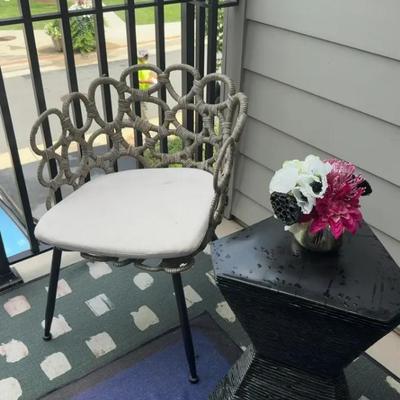 Modern Black Hourglass Accent Table