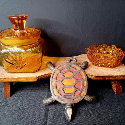 Sale Photo Thumbnail #102: Amber Colored Glass