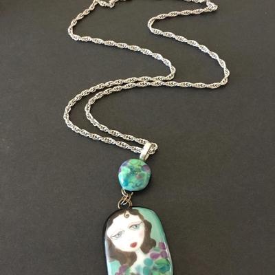 Artesian, vintage, glass bead, colorful, necklace,