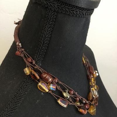 Vintage Multi strand, art glass, necklace