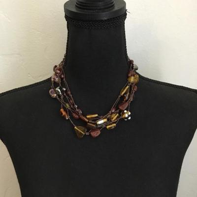 Vintage Multi strand, art glass, necklace