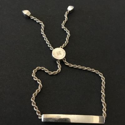 Monica, Vinader sterling, silver linear chain ID bracelet