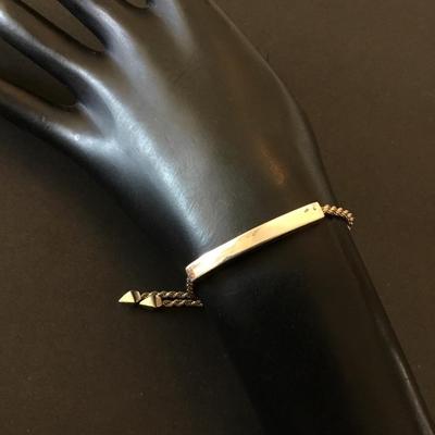 Monica, Vinader sterling, silver linear chain ID bracelet