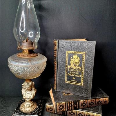 Sale Photo Thumbnail #108: Vintage Bust Oil Lamp + Books