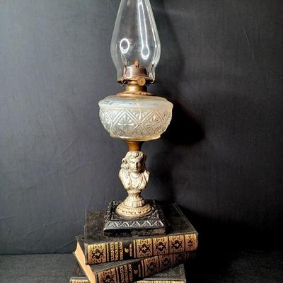 Sale Photo Thumbnail #115: Vintage Bust Oil Lamp + Books