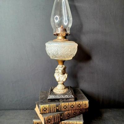 Sale Photo Thumbnail #116: Vintage Bust Oil Lamp + Books