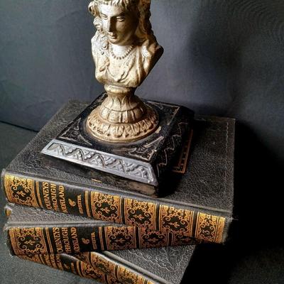 Sale Photo Thumbnail #110: Vintage Bust Oil Lamp + Books