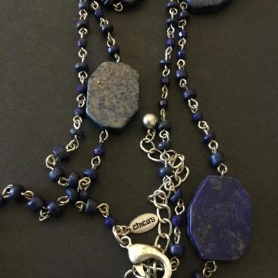 Beautiful vintage Chico’s lapis gemstone necklace