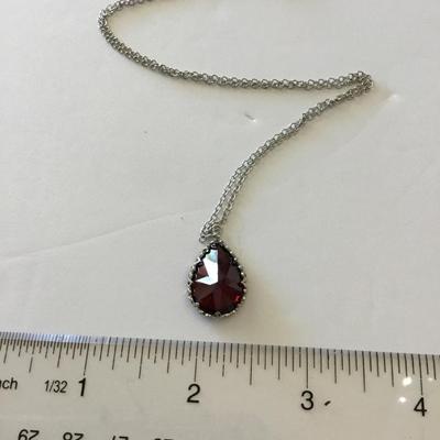 Beautiful Silver-tone dark crystal necklace