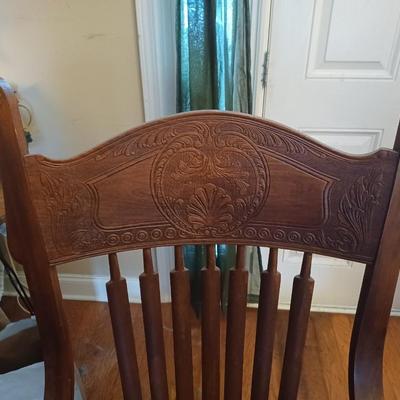 Sale Photo Thumbnail #133: Antique Cane/Wood Office Chair 
Cane seat in excellent condition