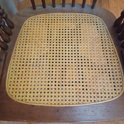 Sale Photo Thumbnail #132: Antique Cane/Wood Office Chair 
Cane seat in excellent condition