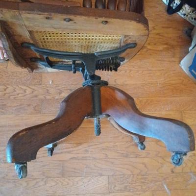 Sale Photo Thumbnail #137: Antique Cane/Wood Office Chair 
Cane seat in excellent condition