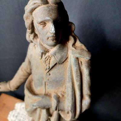 Sale Photo Thumbnail #168: MILTON Bronze Statue 
The nose and hand are damaged-see pics