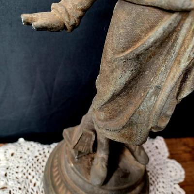 Sale Photo Thumbnail #167: MILTON Bronze Statue 
The nose and hand are damaged-see pics