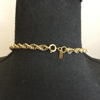 Vintage Monet, long gold tone, chain necklace