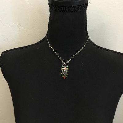 Beautiful vintage Anne Koplik pastel crystal art deco style necklace, very beautiful